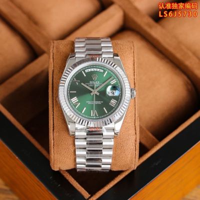 EW Factory Rolex Daydate 40mm 2836 Movement DD White/Green/Blue Watch